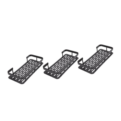Shower Storage Rack 3 Layers Punch Free Rectangle Aluminum Shower Shelf Basket for Home Bathroom Black V1294-YM3112220070411-0421