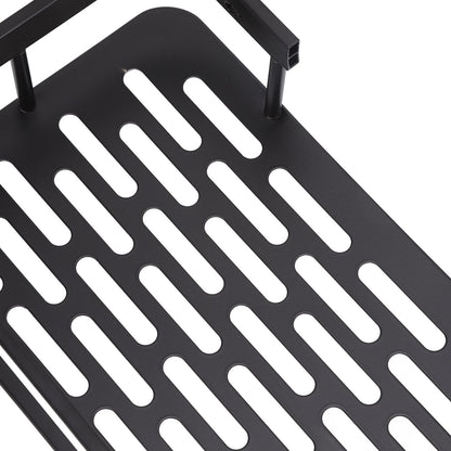 Shower Storage Rack 3 Layers Punch Free Rectangle Aluminum Shower Shelf Basket for Home Bathroom Black V1294-YM3112220070411-0421