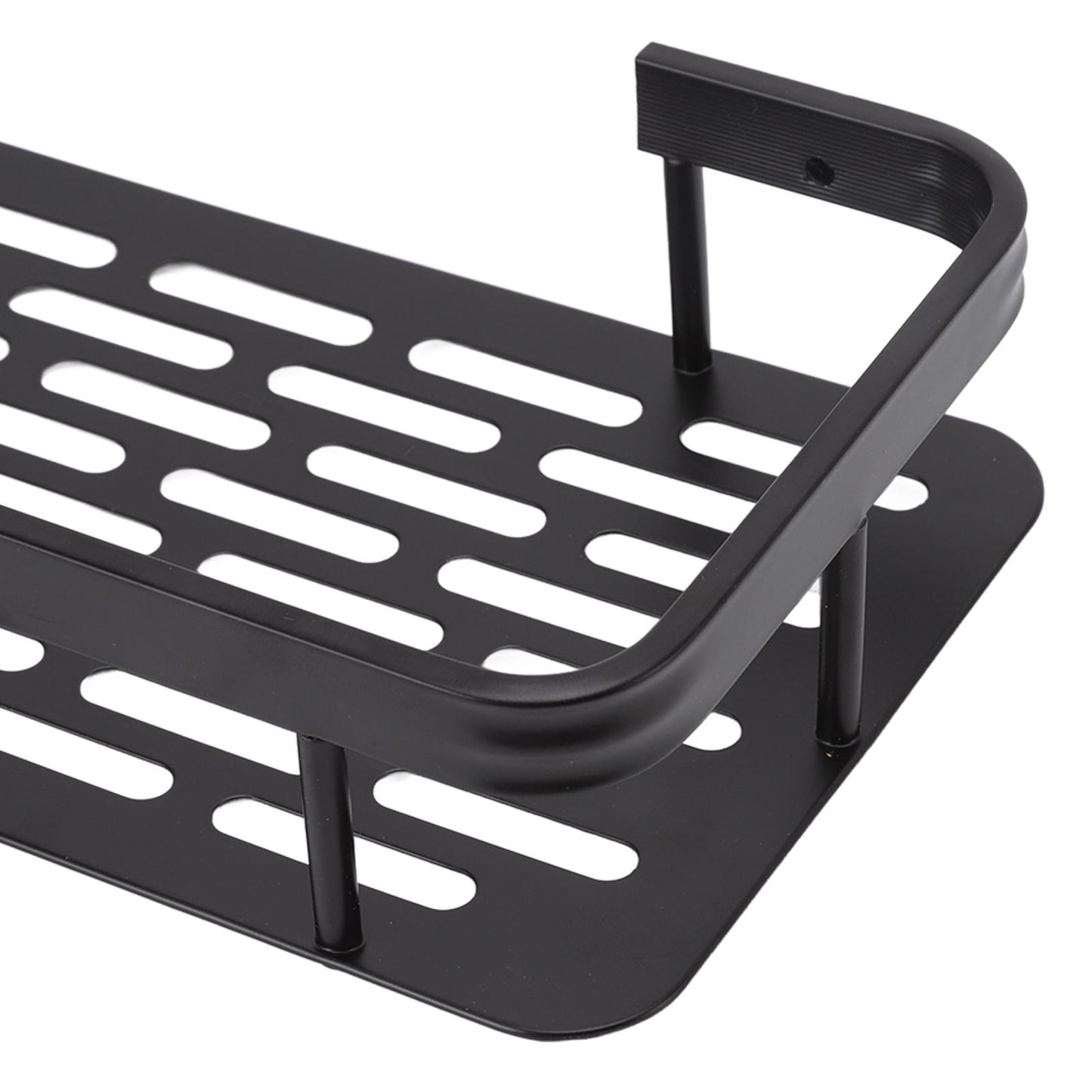 Shower Storage Rack 3 Layers Punch Free Rectangle Aluminum Shower Shelf Basket for Home Bathroom Black V1294-YM3112220070411-0421