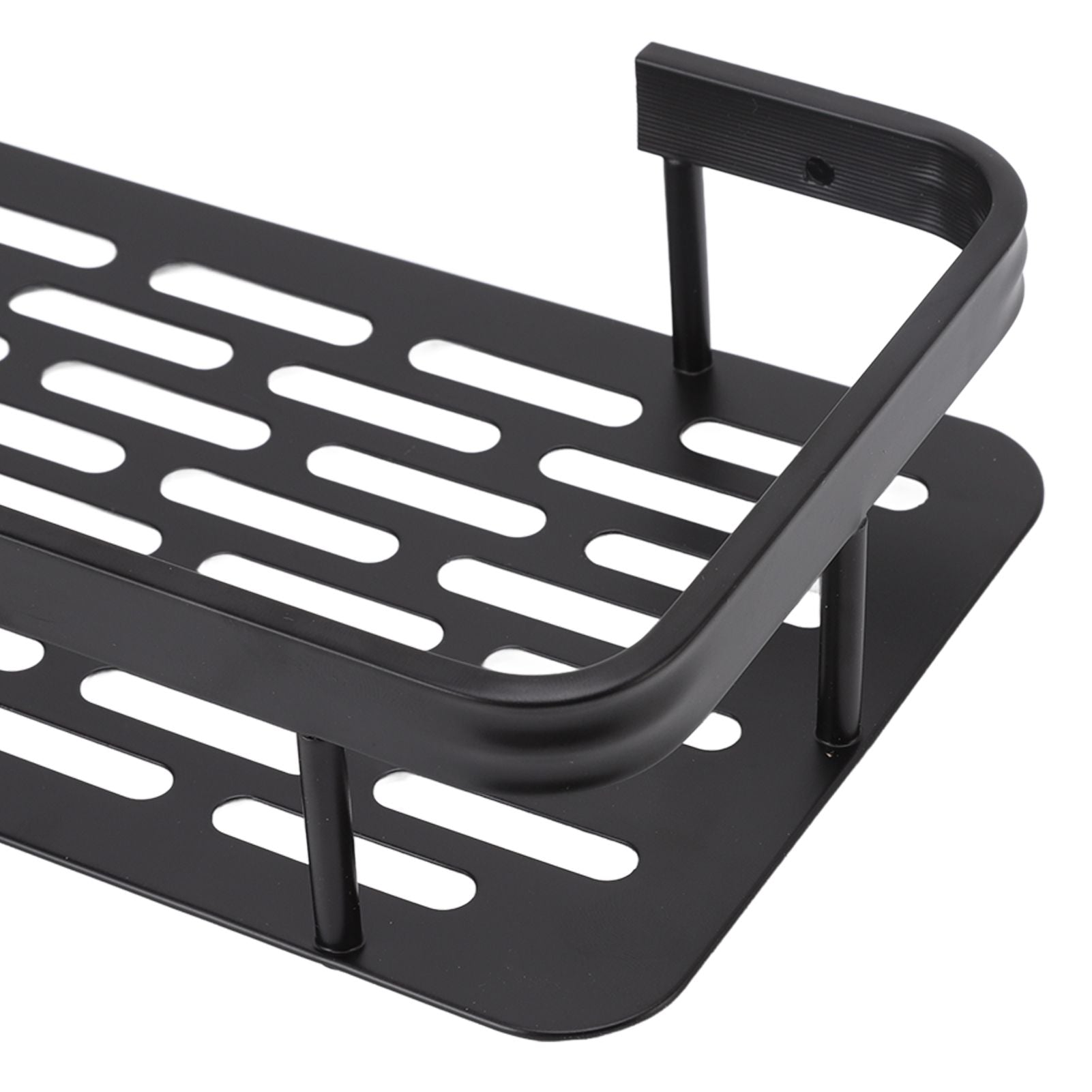 Shower Storage Rack 3 Layers Punch Free Rectangle Aluminum Shower Shelf Basket for Home Bathroom Black V1294-YM3112220070411-0421