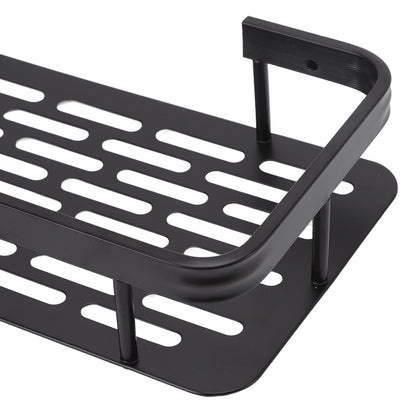 Shower Storage Rack 3 Layers Punch Free Rectangle Aluminum Shower Shelf Basket for Home Bathroom Black V1294-YM3112220070411-0421