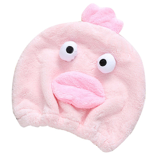 Quick Dry Hair Hat Elastic Strong Water Absorption Fine Fiber Skin Friendly Cartoon Hair Drying Towel Pink V1294-YM3112220073711-0421