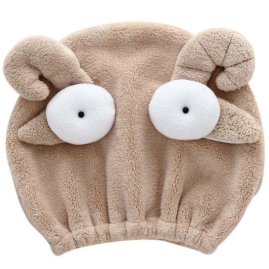 Quick Dry Hair Hat Elastic Strong Water Absorption Fine Fiber Skin Friendly Cartoon Hair Drying Towel Camel V1294-YM3112220073712-0421