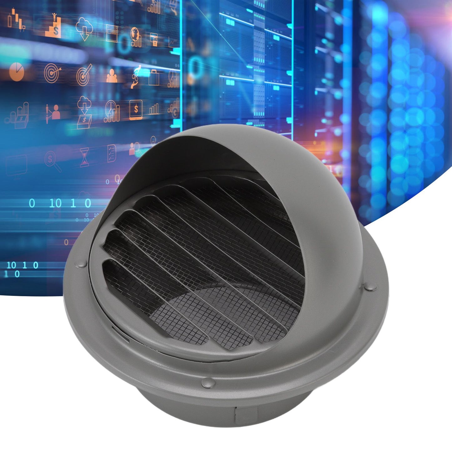 Stainless Steel Round Air Vent Louvered Cover Waterproof Windproof External Wall Vent Outlet for Ventilation V1294-YM3112220074011-0421