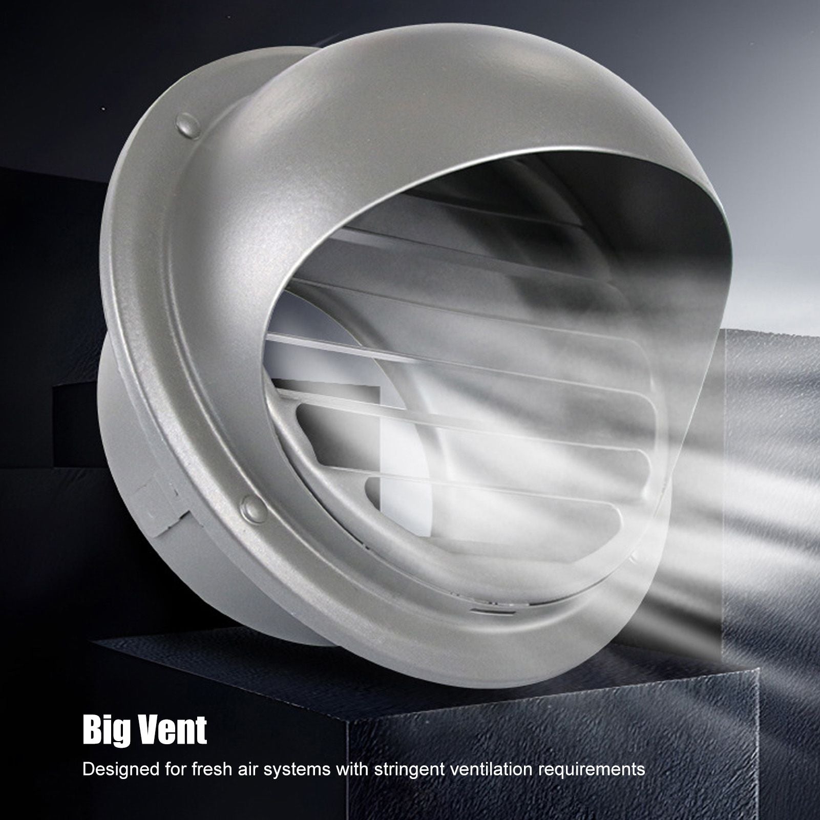 Stainless Steel Round Air Vent Louvered Cover Waterproof Windproof External Wall Vent Outlet for Ventilation V1294-YM3112220074011-0421