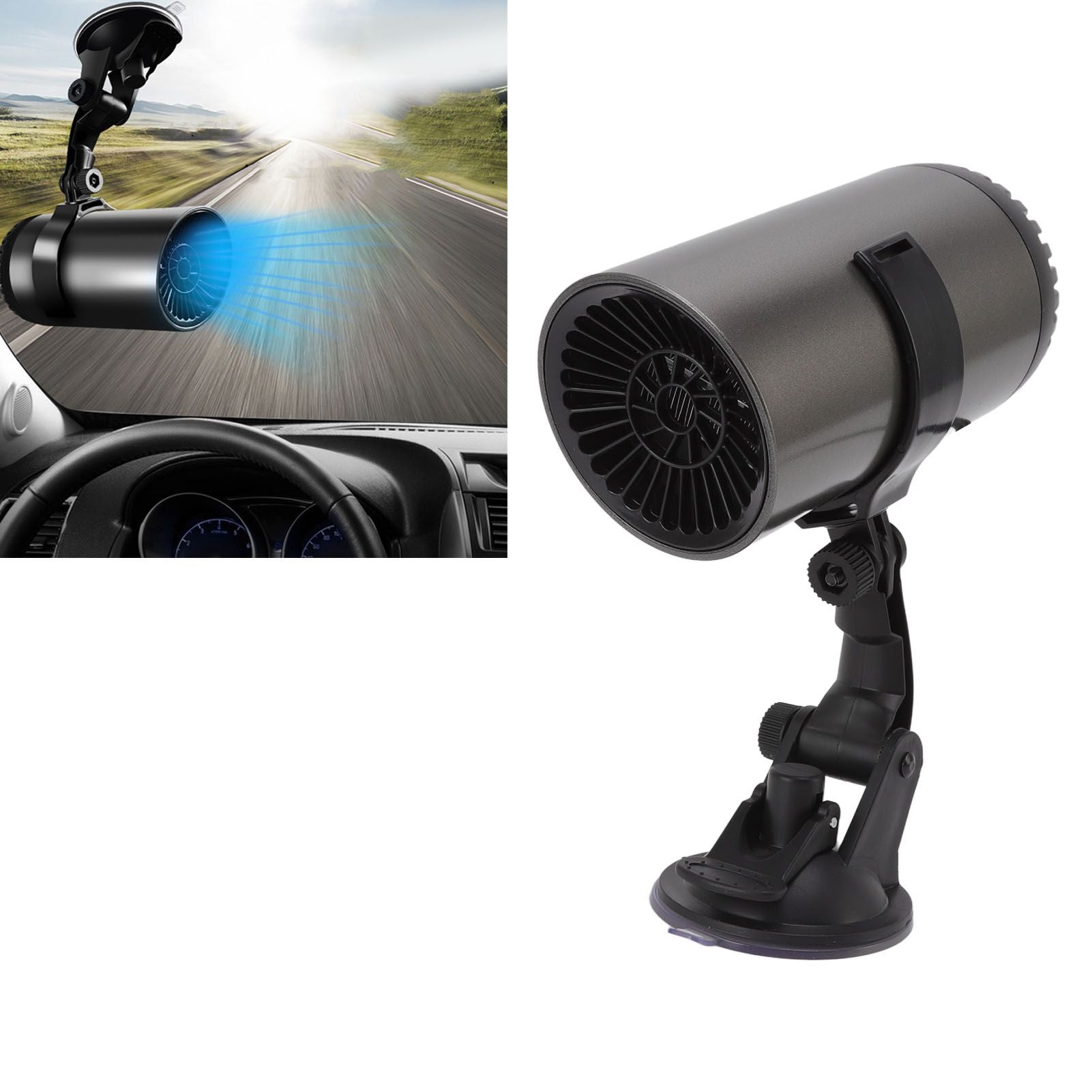 Car Heater Front Windshield Defogging Heater Defroster Car Air Purifying Heater 12V with Suction Cup Bracket V1294-YM3113220209411-0421
