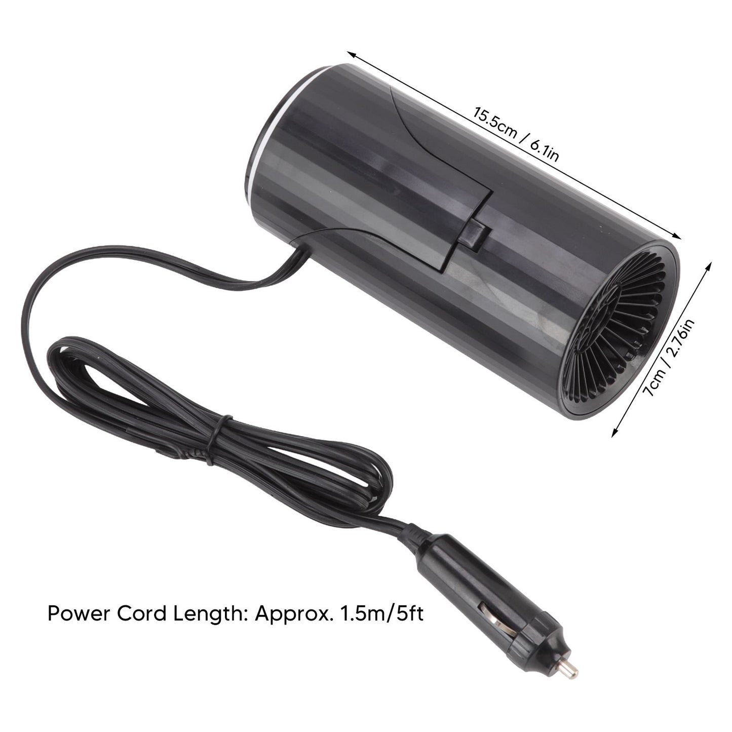 Black Portable Car Heater Quick Heating Automatic Overheat Protection Car Windshield Defroster 150W 24V V1294-YM3113220209612-0421