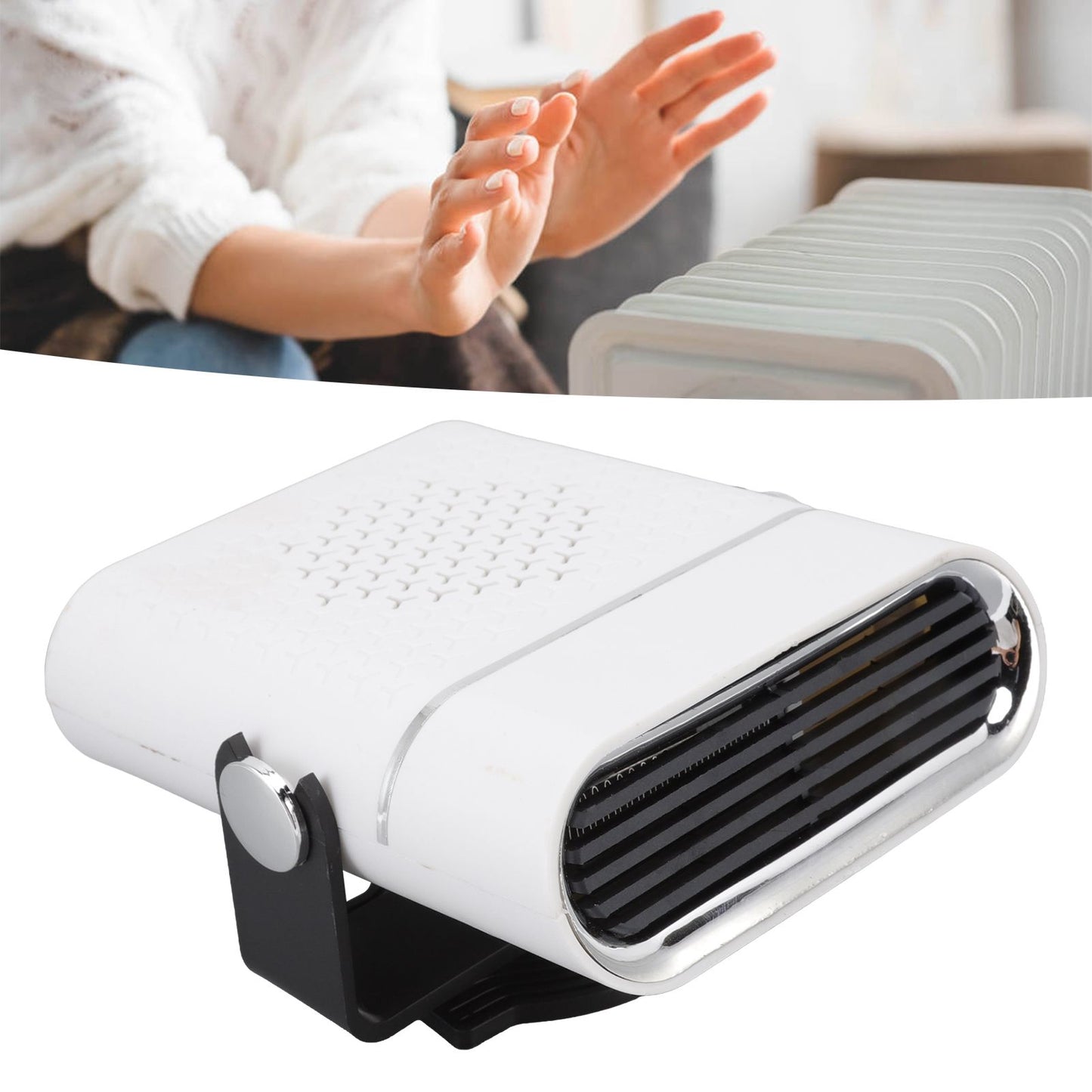 Car Heater Portable Fast Heating 360 Degree Rotation Car Heater Windscreen Defroster Defogger 12V White V1294-YM3113220209811-0421