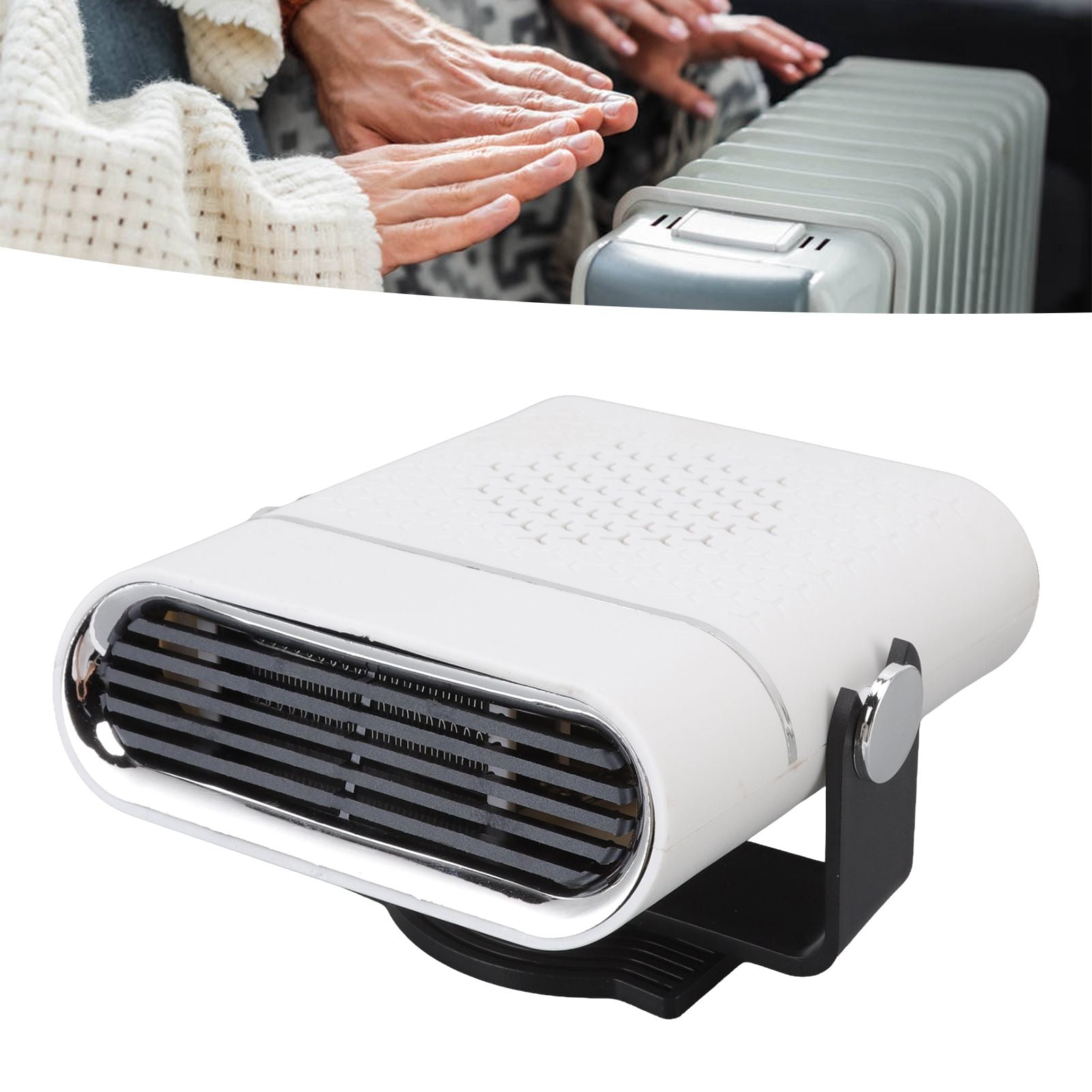 Car Heater Portable Fast Heating 360 Degree Rotation Car Heater Windscreen Defroster Defogger 12V White V1294-YM3113220209811-0421