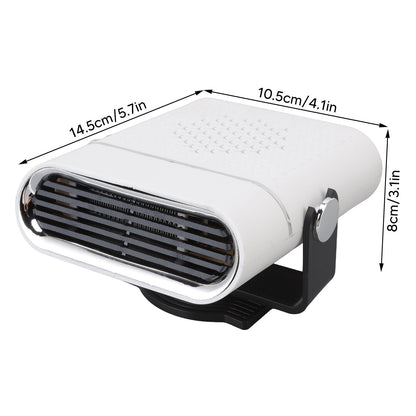 Car Heater Portable Fast Heating 360 Degree Rotation Car Heater Windscreen Defroster Defogger 12V White V1294-YM3113220209811-0421
