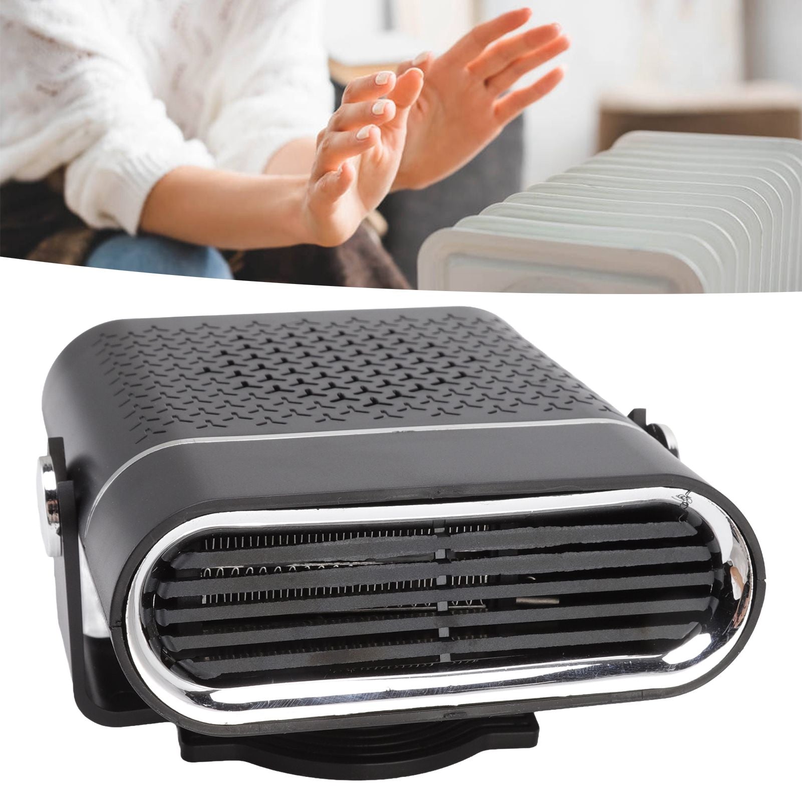 Car Heater Portable Fast Heating 360 Degree Rotation Car Heater Windscreen Defroster Defogger 12V Black V1294-YM3113220209812-0421