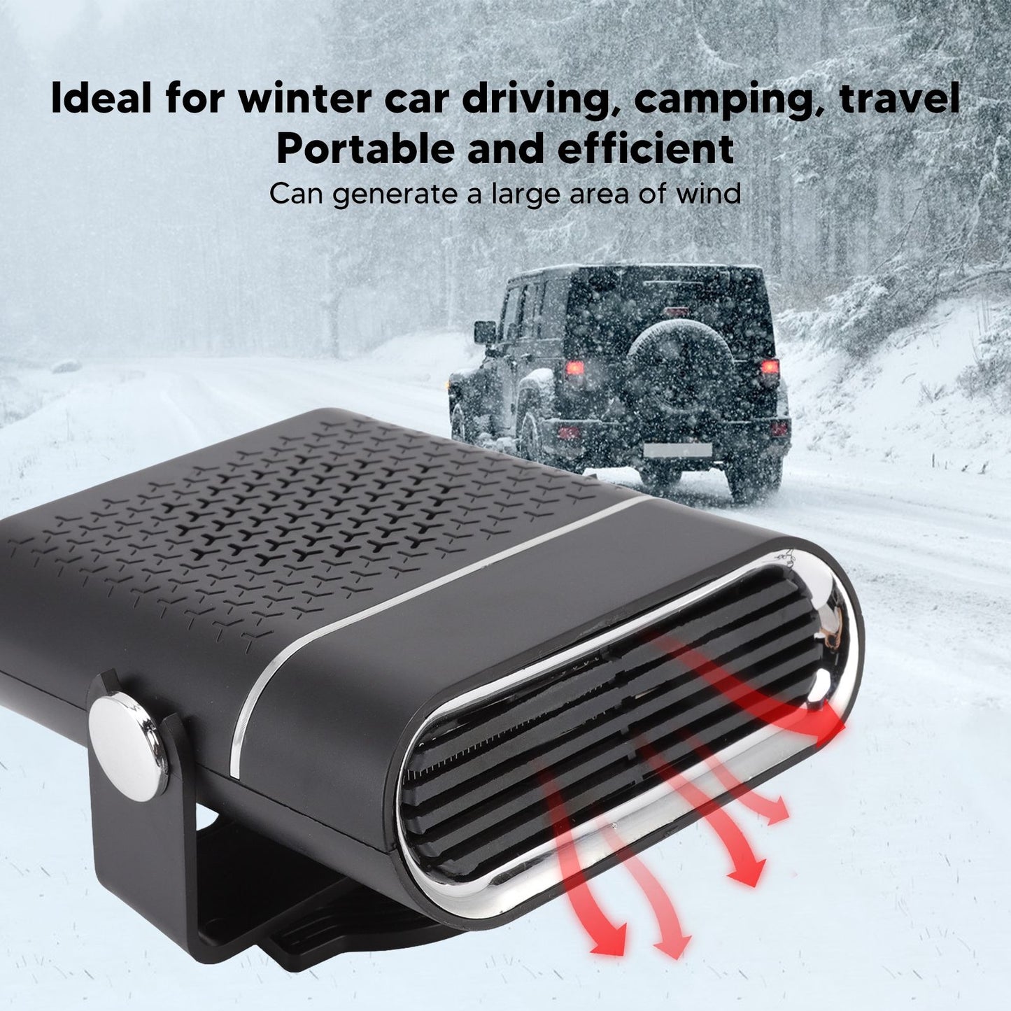 Car Heater Portable Fast Heating 360 Degree Rotation Car Heater Windscreen Defroster Defogger 12V Black V1294-YM3113220209812-0421