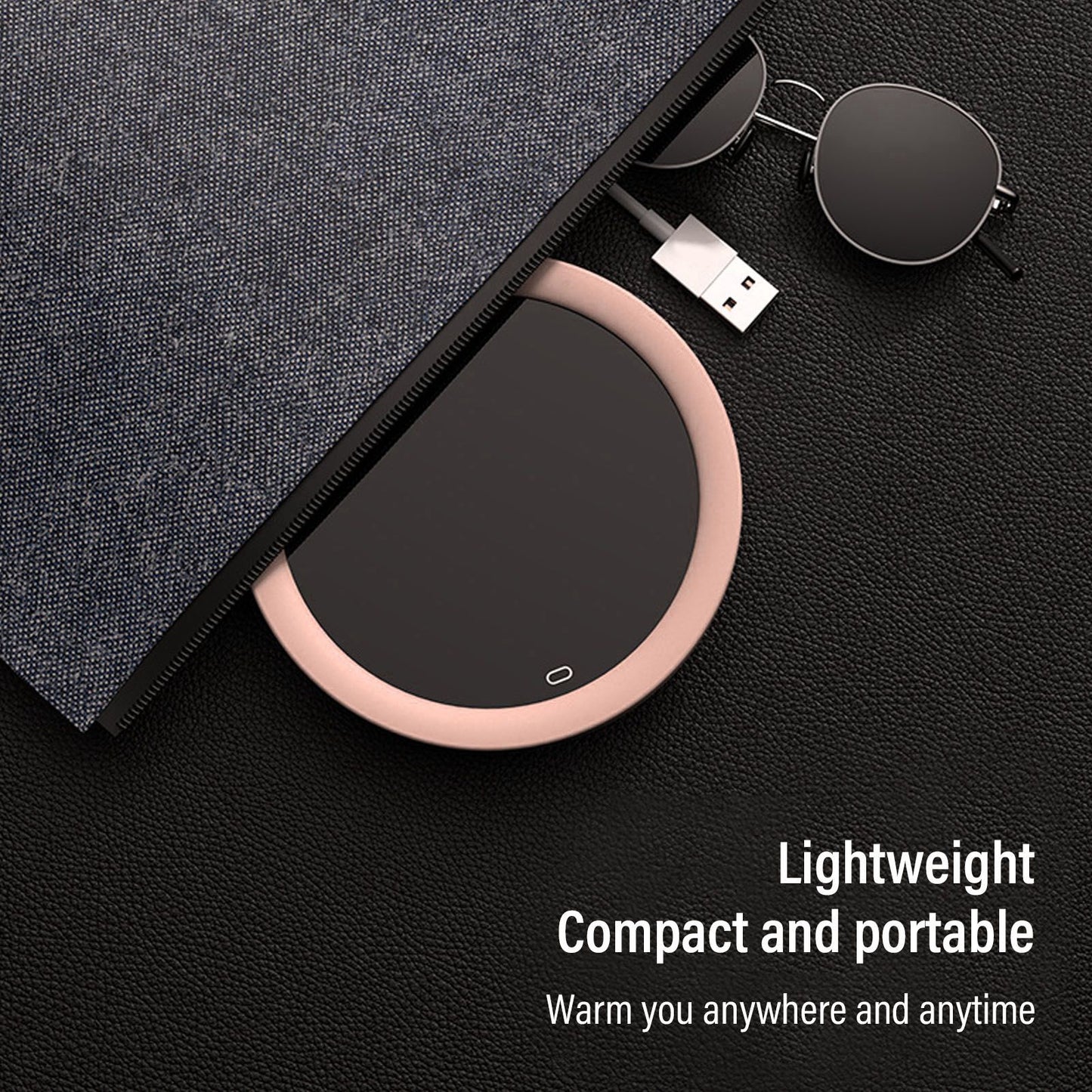 USB Coffee Mug Warmer Electric Gravity Switch 55 Celsius Degree Milk Heating Plate for Office Pink V1294-YM3113220213811-0421