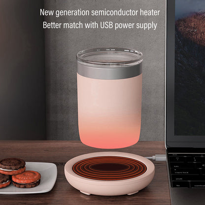 USB Coffee Mug Warmer Electric Gravity Switch 55 Celsius Degree Milk Heating Plate for Office Pink V1294-YM3113220213811-0421