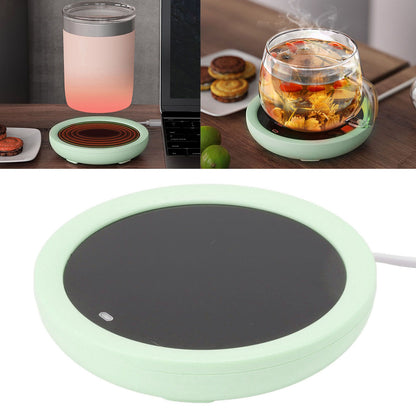 USB Coffee Mug Warmer Electric Gravity Switch 55 Celsius Degree Milk Heating Plate for Office Green V1294-YM3113220213812-0421