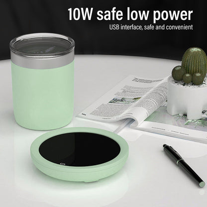 USB Coffee Mug Warmer Electric Gravity Switch 55 Celsius Degree Milk Heating Plate for Office Green V1294-YM3113220213812-0421