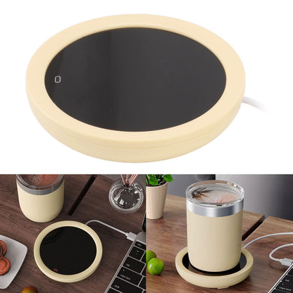 USB Coffee Mug Warmer Electric Gravity Switch 55 Celsius Degree Milk Heating Plate for Office Yellow V1294-YM3113220213813-0421