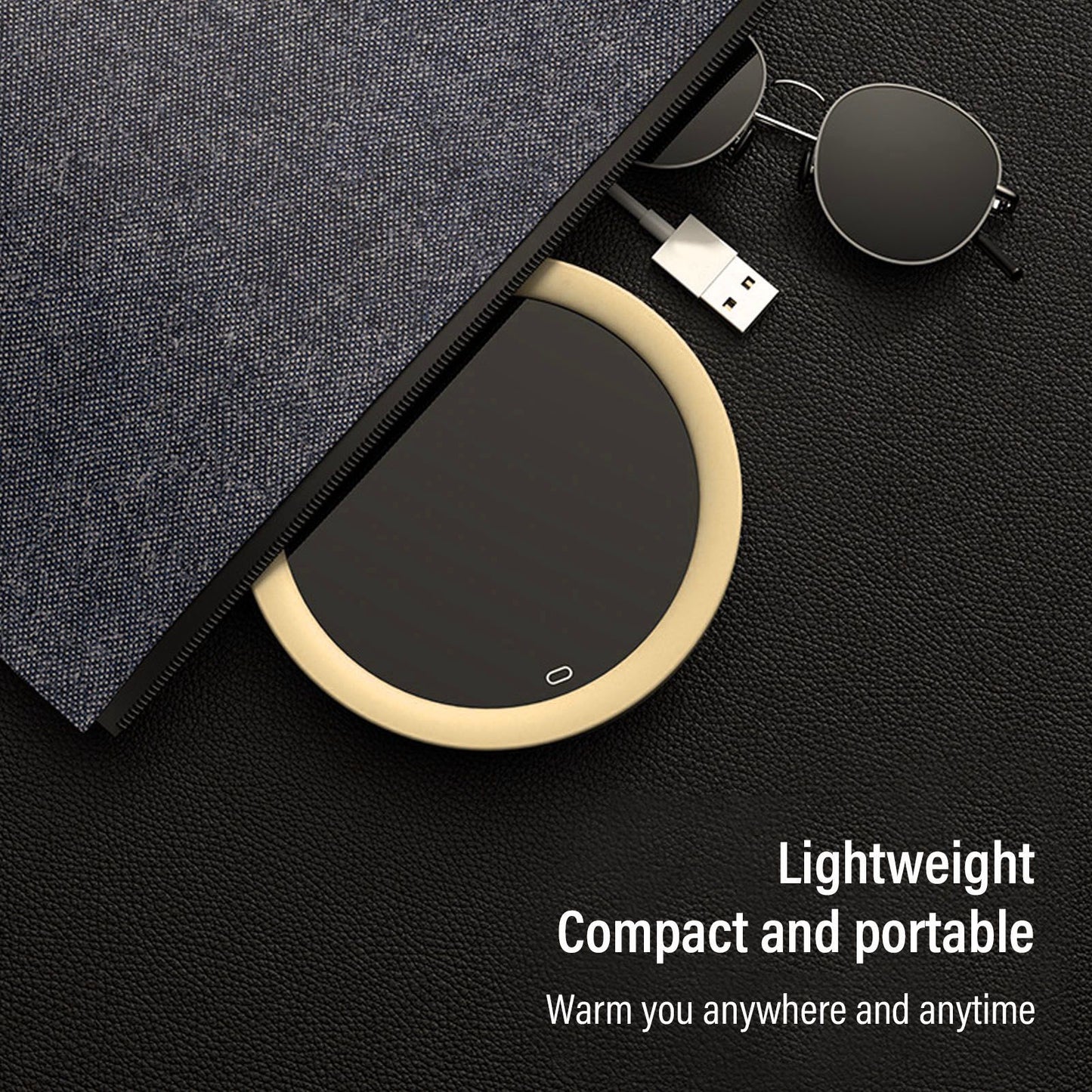 USB Coffee Mug Warmer Electric Gravity Switch 55 Celsius Degree Milk Heating Plate for Office Yellow V1294-YM3113220213813-0421