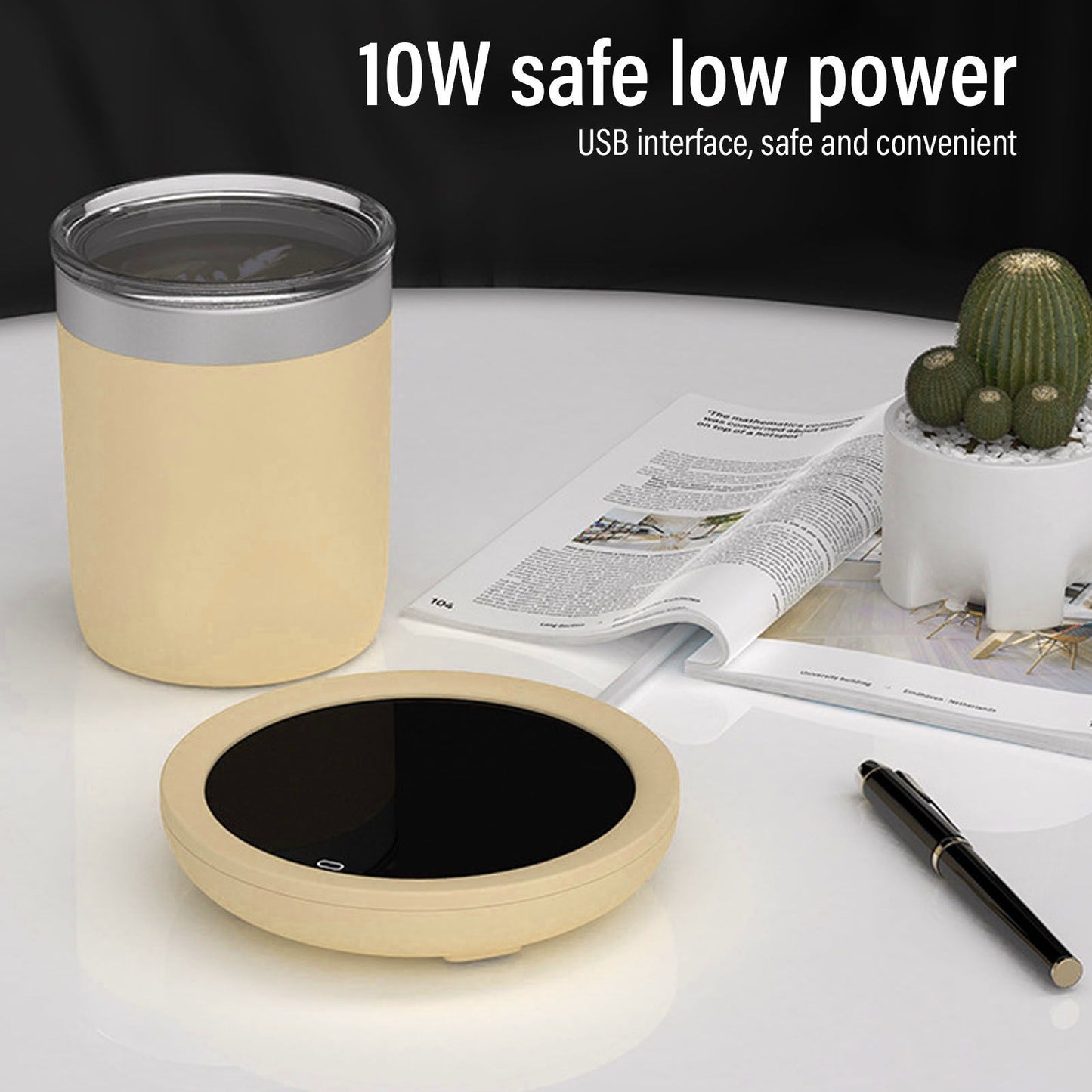USB Coffee Mug Warmer Electric Gravity Switch 55 Celsius Degree Milk Heating Plate for Office Yellow V1294-YM3113220213813-0421