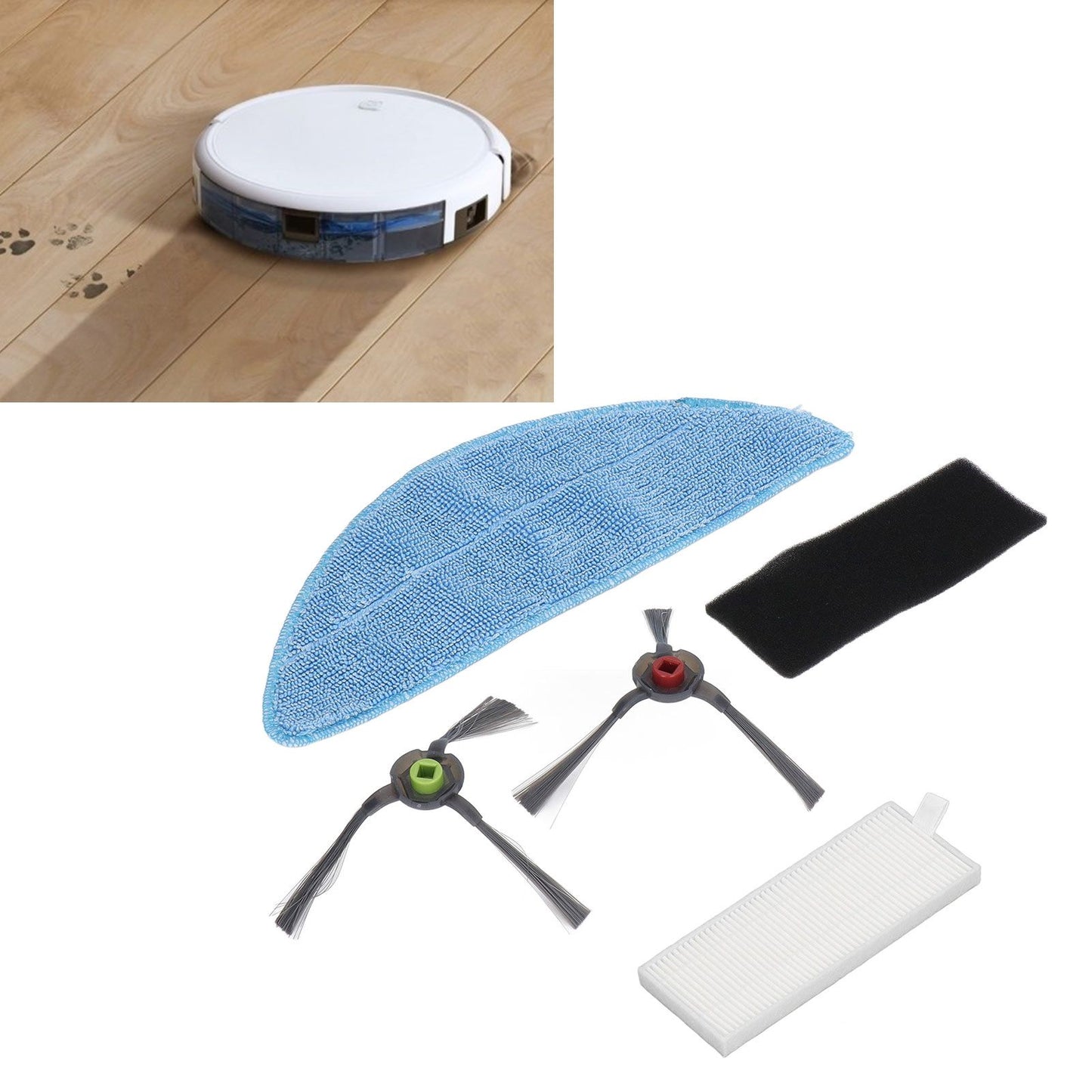 Robot Cleaner Rag Filter Set Replaceable Reusable Robot Cleaner Side Brush Set for Yeedi K600 K700 K680 V1294-YM3113220216911-0421