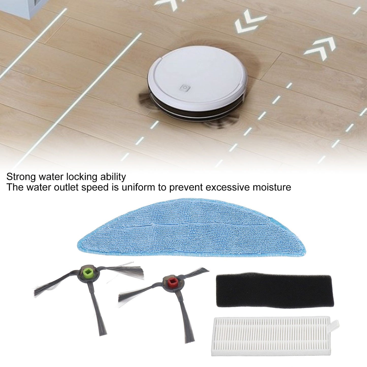 Robot Cleaner Rag Filter Set Replaceable Reusable Robot Cleaner Side Brush Set for Yeedi K600 K700 K680 V1294-YM3113220216911-0421