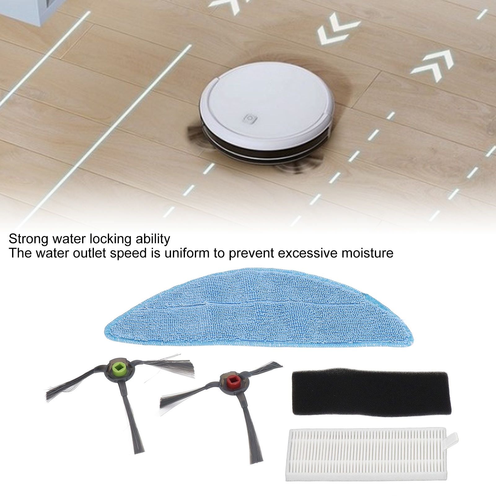 Robot Cleaner Rag Filter Set Replaceable Reusable Robot Cleaner Side Brush Set for Yeedi K600 K700 K680 V1294-YM3113220216911-0421