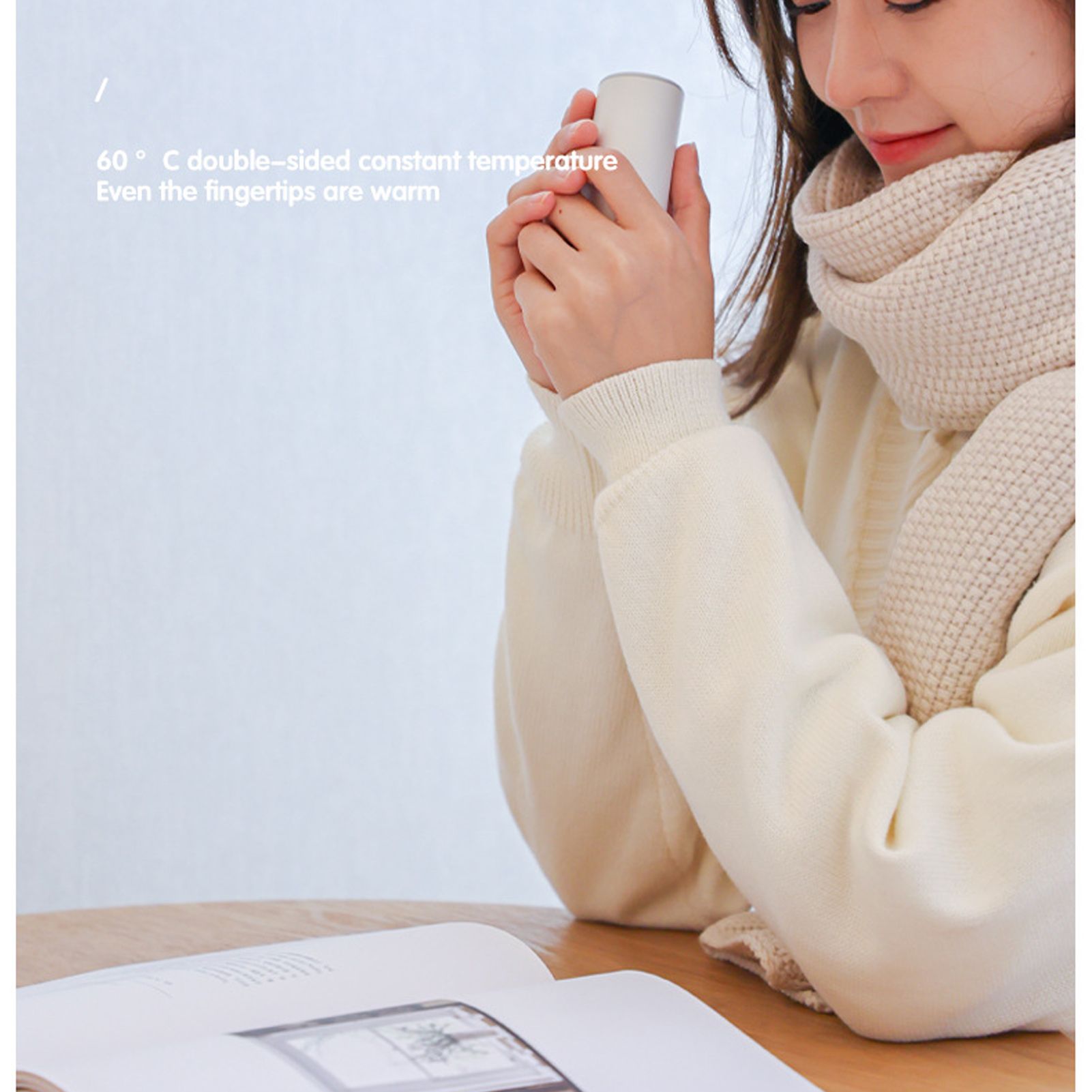 6000mAh Mini Hand Warmer Two Gears Double Protection USB Charging Pocket Heater for Winter Outdoor White V1294-YM3113220218111-0421