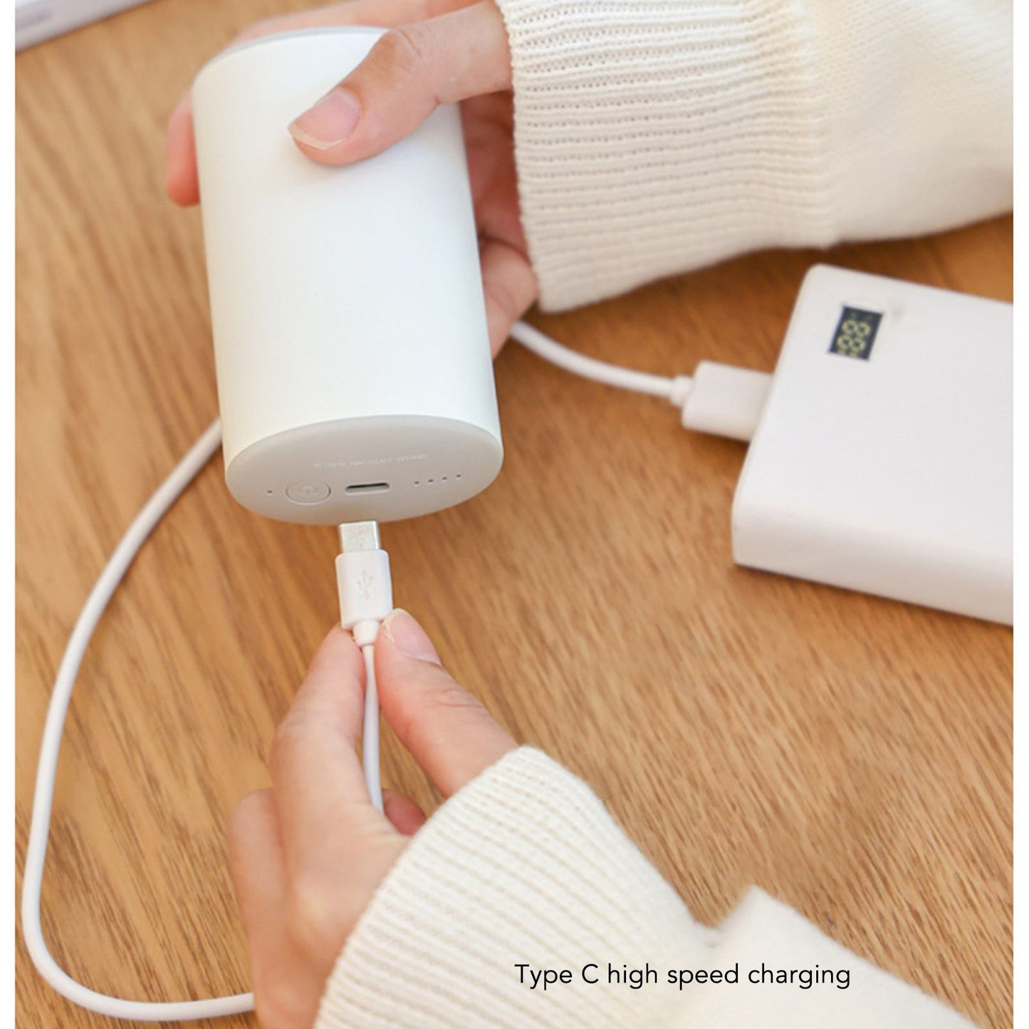 6000mAh Mini Hand Warmer Two Gears Double Protection USB Charging Pocket Heater for Winter Outdoor White V1294-YM3113220218111-0421