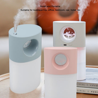 Mini Humidifier Quiet USB Rechargeable Fine Mist Portable Desktop Humidifier with Night Light for Home Office V1294-YM3113220219511-0421