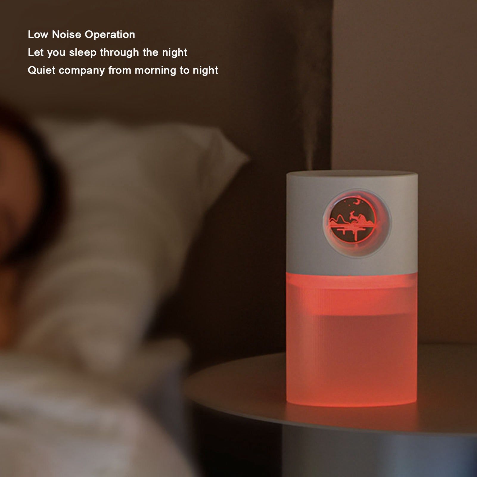 Mini Humidifier Quiet USB Rechargeable Fine Mist Portable Desktop Humidifier with Night Light for Home Office V1294-YM3113220219511-0421