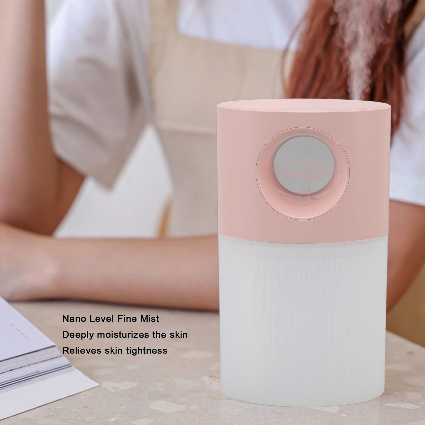 Mini Humidifier Quiet USB Rechargeable Fine Mist Portable Desktop Humidifier with Night Light for Home Office V1294-YM3113220219512-0421
