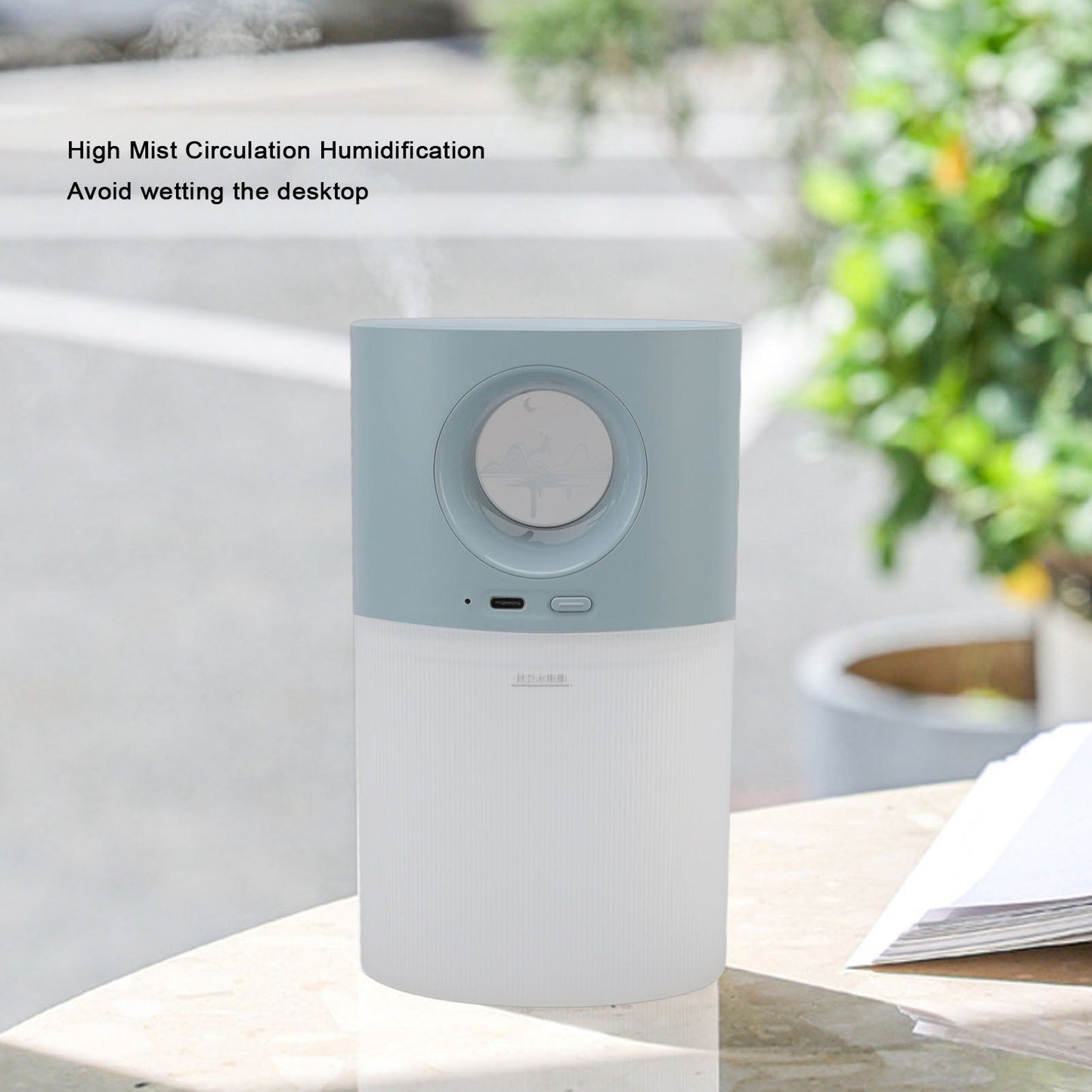 Mini Humidifier Quiet USB Rechargeable Fine Mist Portable Desktop Humidifier with Night Light for Home Office V1294-YM3113220219513-0421