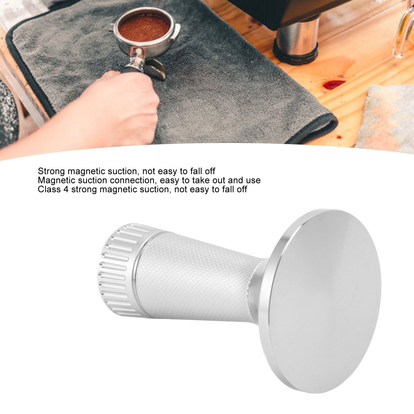 Coffee Tamper Stirrer Set Stainless Steel 2 in 1 58.3mm Coffee Tamper Distribution Needle for Kitchen Silver V1294-YM3113220220012-0421