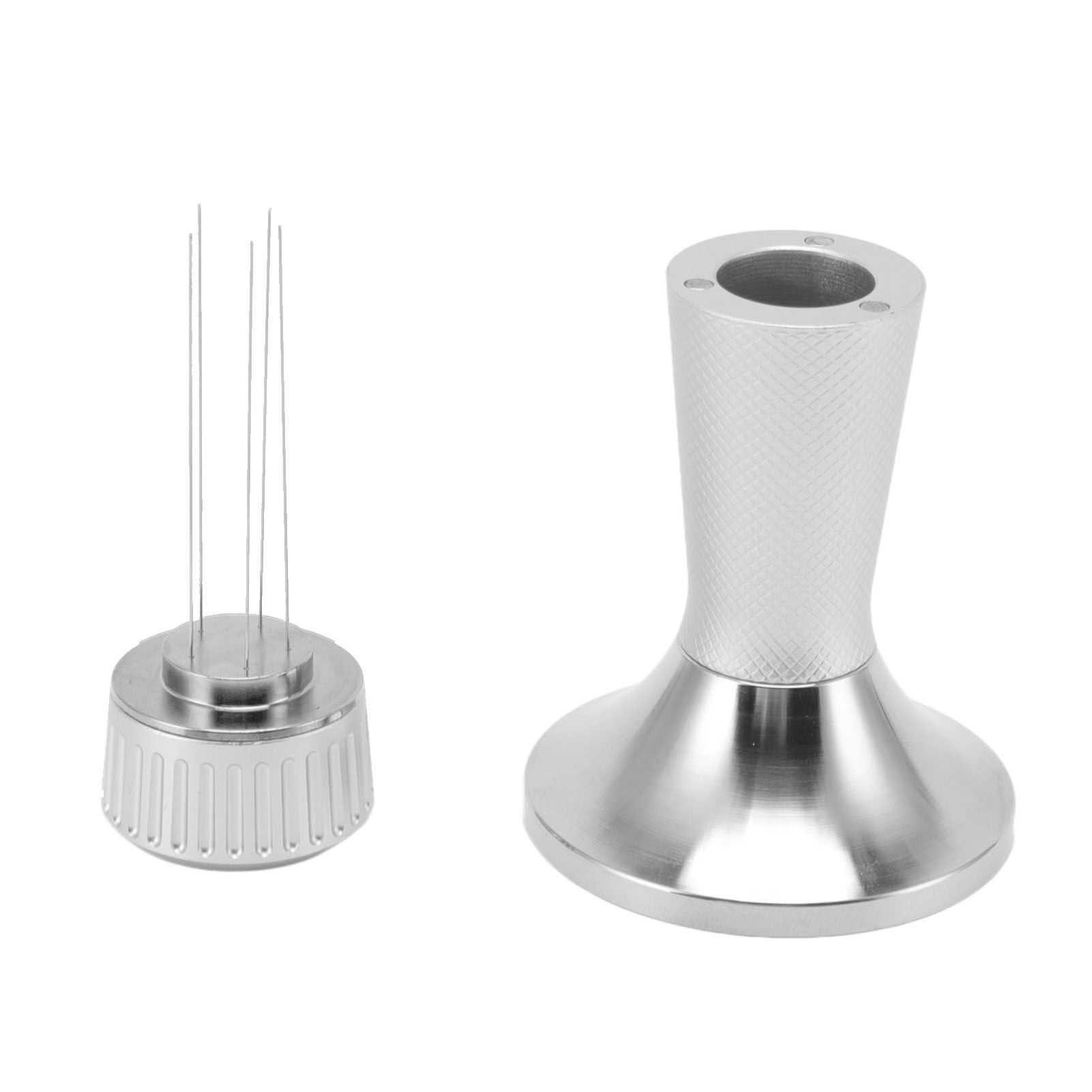 Coffee Tamper Stirrer Set Stainless Steel 2 in 1 58.3mm Coffee Tamper Distribution Needle for Kitchen Silver V1294-YM3113220220012-0421