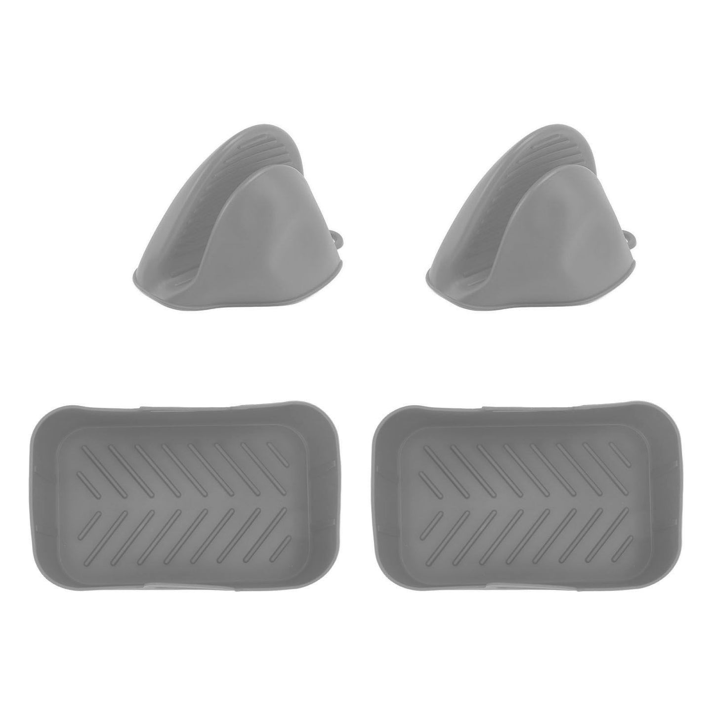 2Set Rectangular Fryer Silicone Pot Fryer Silicone Liners Rectangular Basket for Ninja DZ201 Foodi 8QT Grey V1294-YM3113220220614-0421