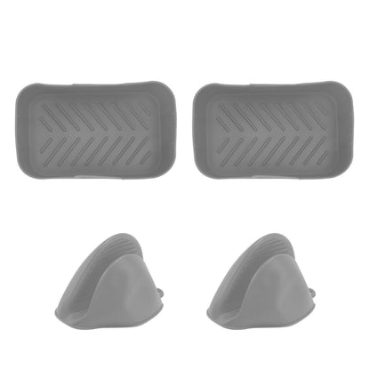 2Set Rectangular Fryer Silicone Pot Fryer Silicone Liners Rectangular Basket for Ninja DZ201 Foodi 8QT Grey V1294-YM3113220220614-0421