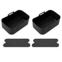 2 Sets Kitchen Fryer Silicone Basket and Mat Reusable Non Stick Rectangular Air Oven Accessories for Ninja V1294-YM3113220220811-0421