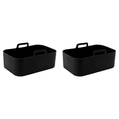 2 Sets Kitchen Fryer Silicone Basket and Mat Reusable Non Stick Rectangular Air Oven Accessories for Ninja V1294-YM3113220220811-0421