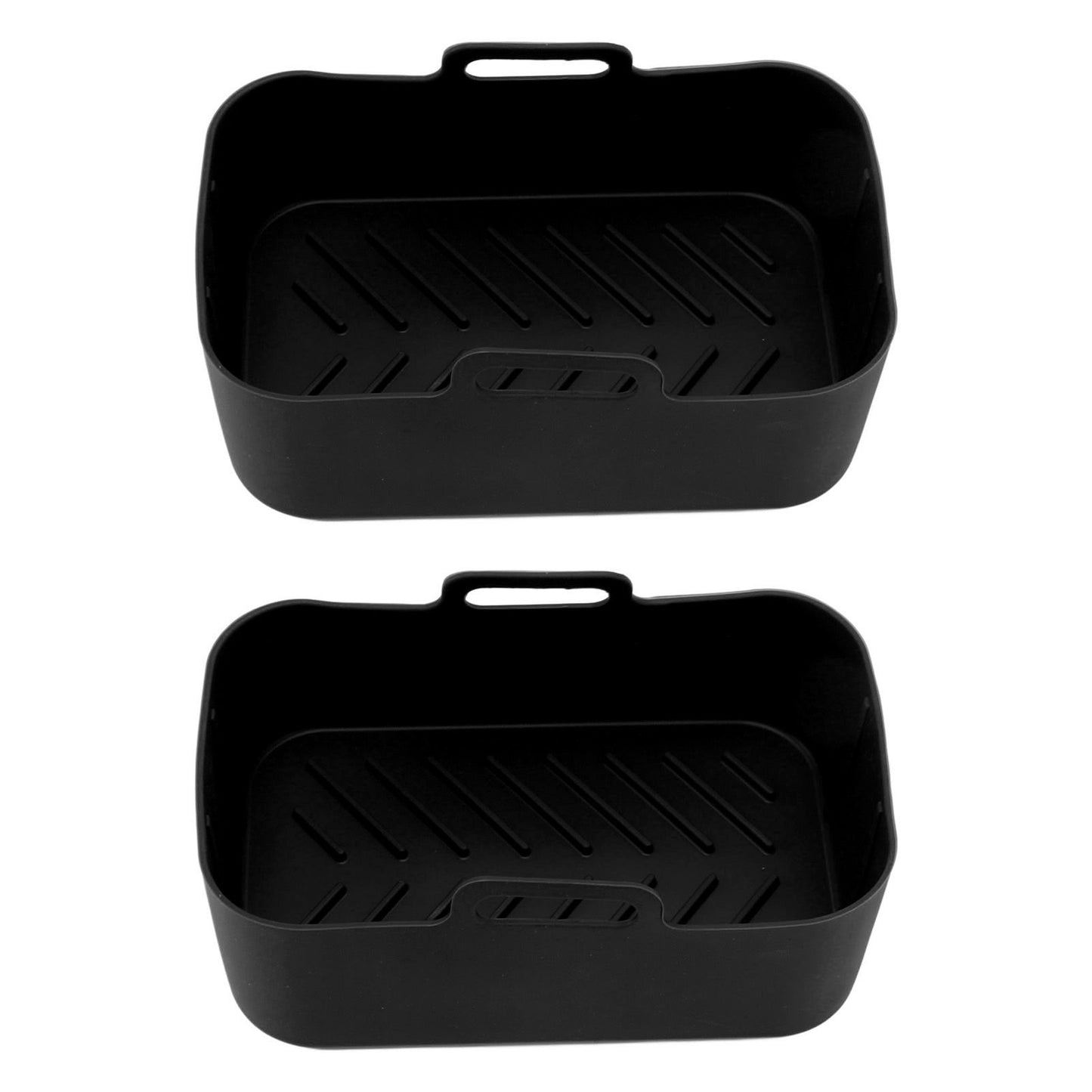 2 Sets Kitchen Fryer Silicone Basket and Mat Reusable Non Stick Rectangular Air Oven Accessories for Ninja V1294-YM3113220220811-0421