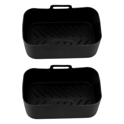 2 Sets Kitchen Fryer Silicone Basket and Mat Reusable Non Stick Rectangular Air Oven Accessories for Ninja V1294-YM3113220220811-0421