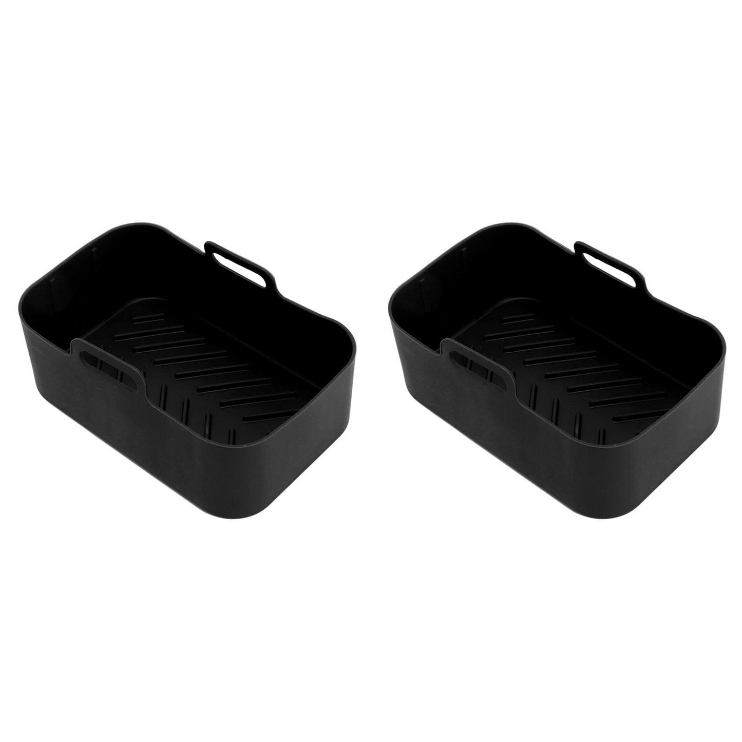 2 Sets Kitchen Fryer Silicone Basket and Mat Reusable Non Stick Rectangular Air Oven Accessories for Ninja V1294-YM3113220220811-0421