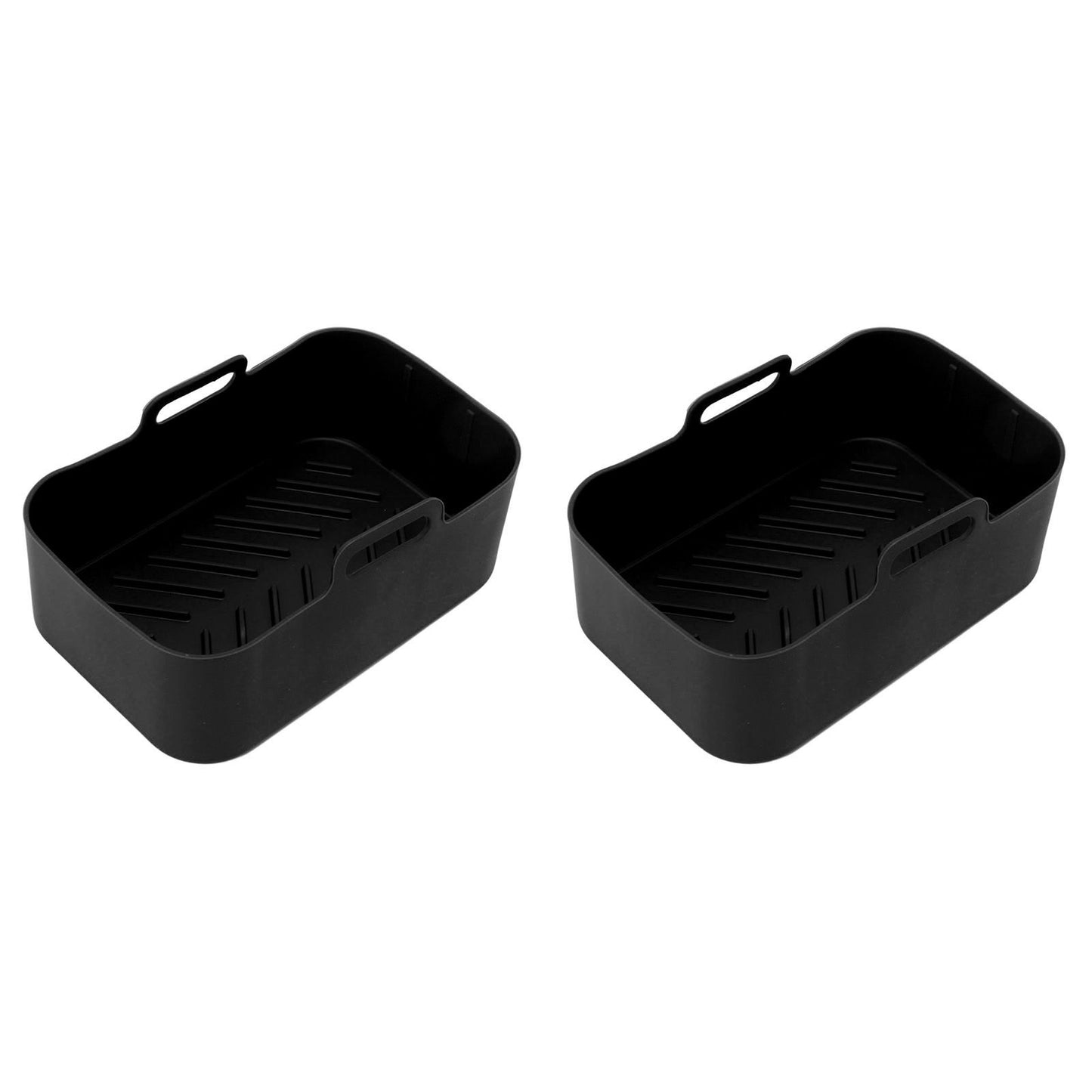 2 Sets Kitchen Fryer Silicone Basket and Mat Reusable Non Stick Rectangular Air Oven Accessories for Ninja V1294-YM3113220220811-0421