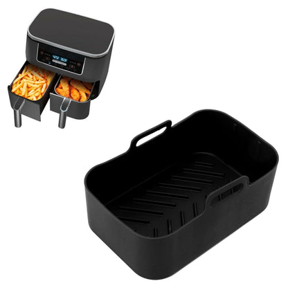2 Sets Kitchen Fryer Silicone Basket and Mat Reusable Non Stick Rectangular Air Oven Accessories for Ninja V1294-YM3113220220811-0421