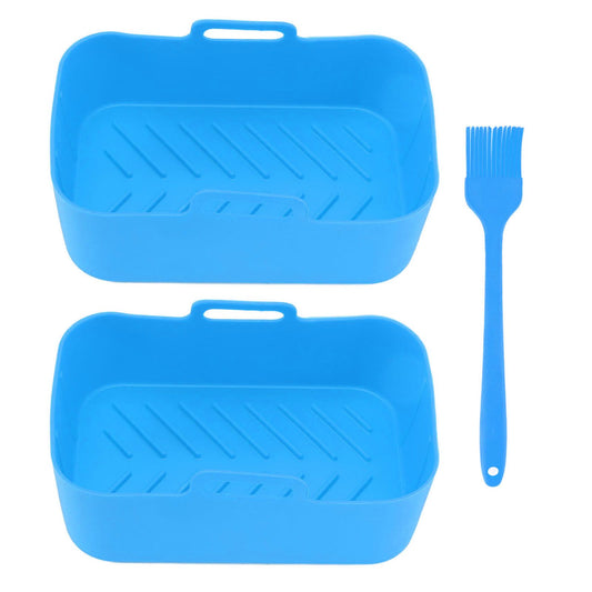2pcs Fryer Silicone Basket Nonstick High Temperature Resistanc Fryer Liner with Brush for Ninja DZ201 Foodi V1294-YM3113220222613-0421
