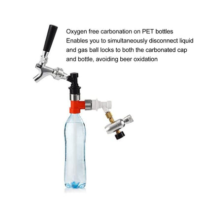 Beer Barrel Tee Adapter Plastic Carbonation Cap Tee Fitting Adapter Oxygen Free Brewing Soda PET Bottles V1294-YM3113220223011-0421