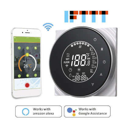 Smart Floor Heat Thermostat Voice Phone Control LCD Touch Screen WiFi Thermostat for Electric Heating Systems V1294-YM3113220223511-0421