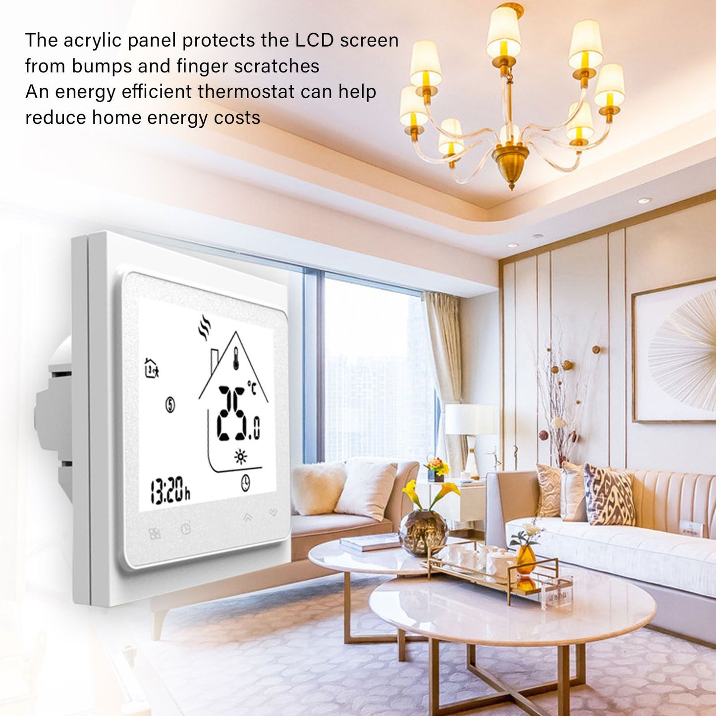 BHT 002GC Boiler Heating Programmable Thermostat Digital Touch Screen Thermostat with Large LCD Display V1294-YM3113220223911-0421