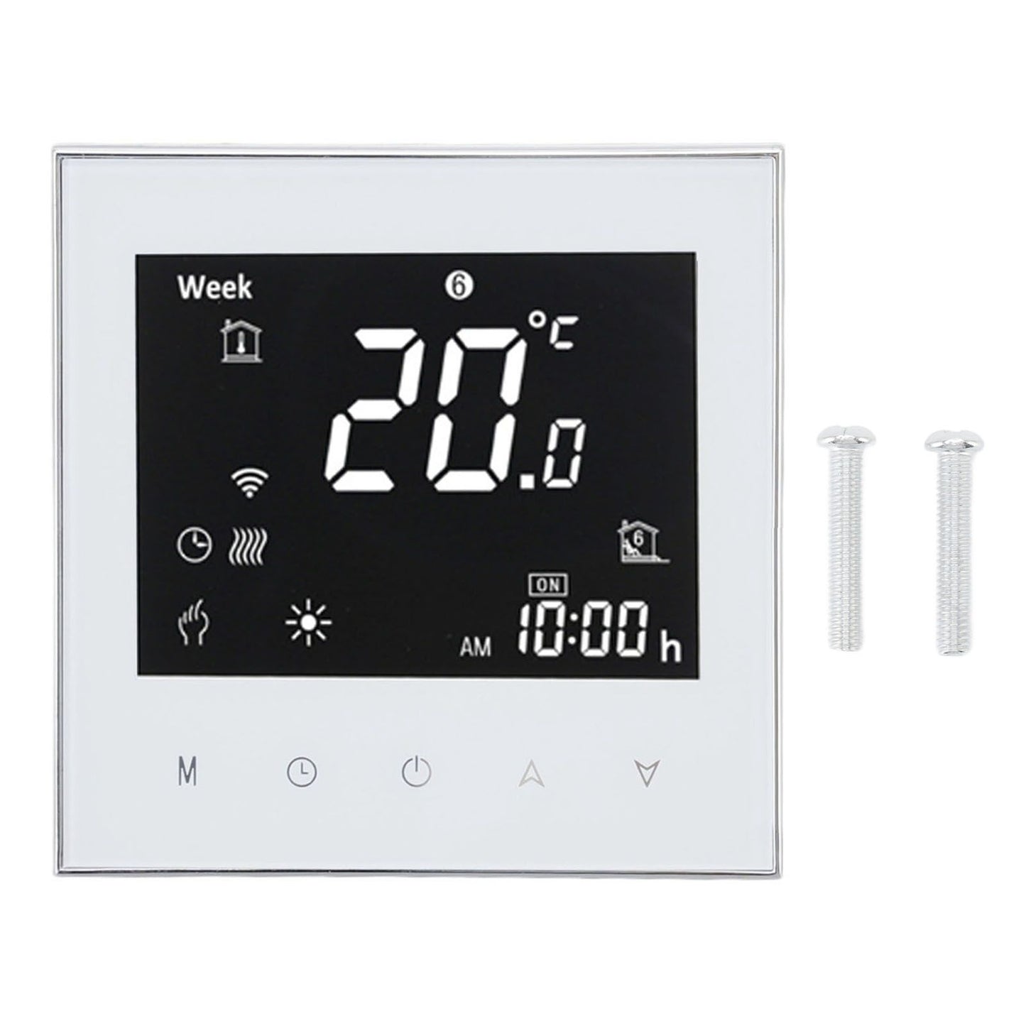 Smart Boiler Heating Thermostat WIFI APP Voice Control LCD Touch Screen Programmable White 95-240V V1294-YM3113220224011-0421