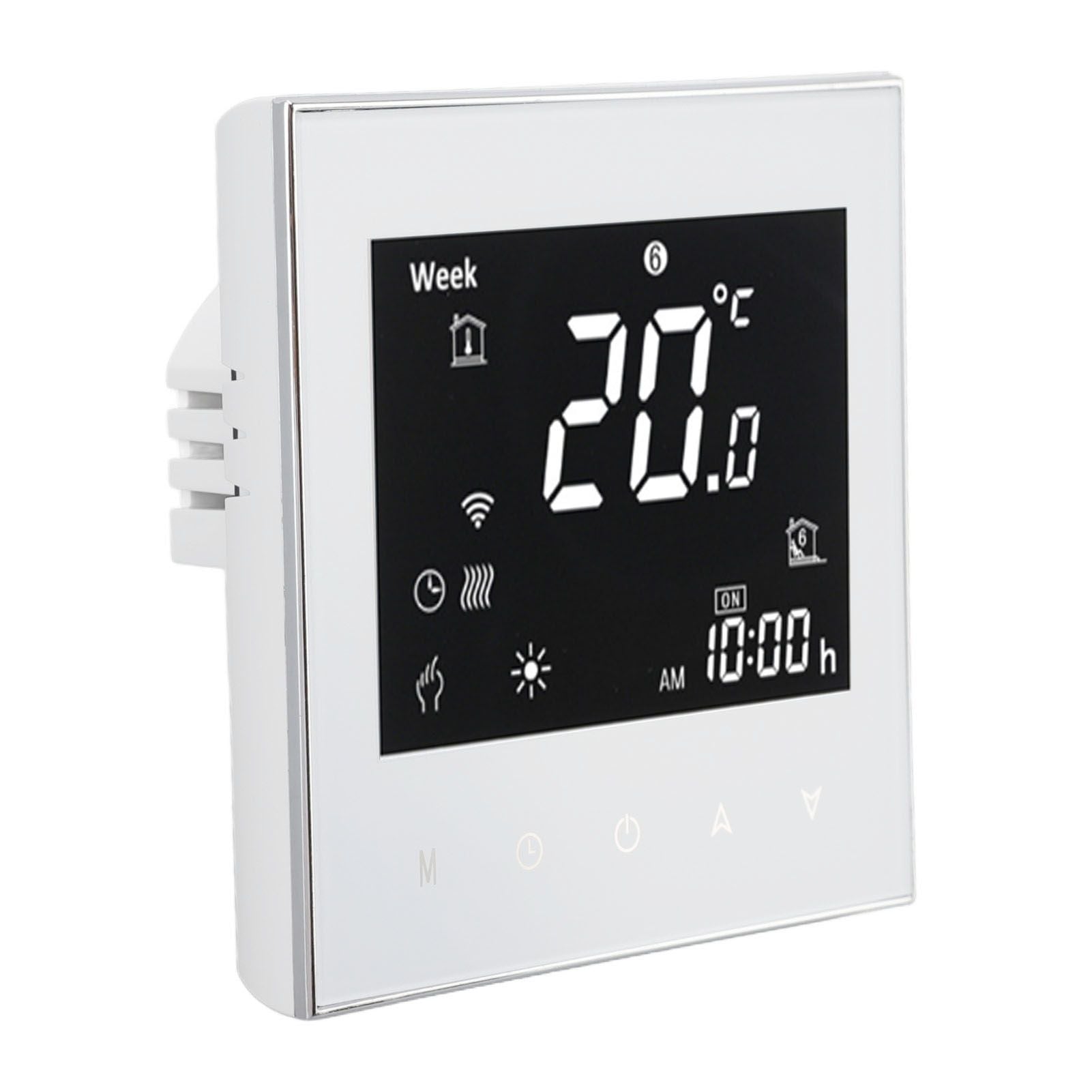 Smart Boiler Heating Thermostat WIFI APP Voice Control LCD Touch Screen Programmable White 95-240V V1294-YM3113220224011-0421