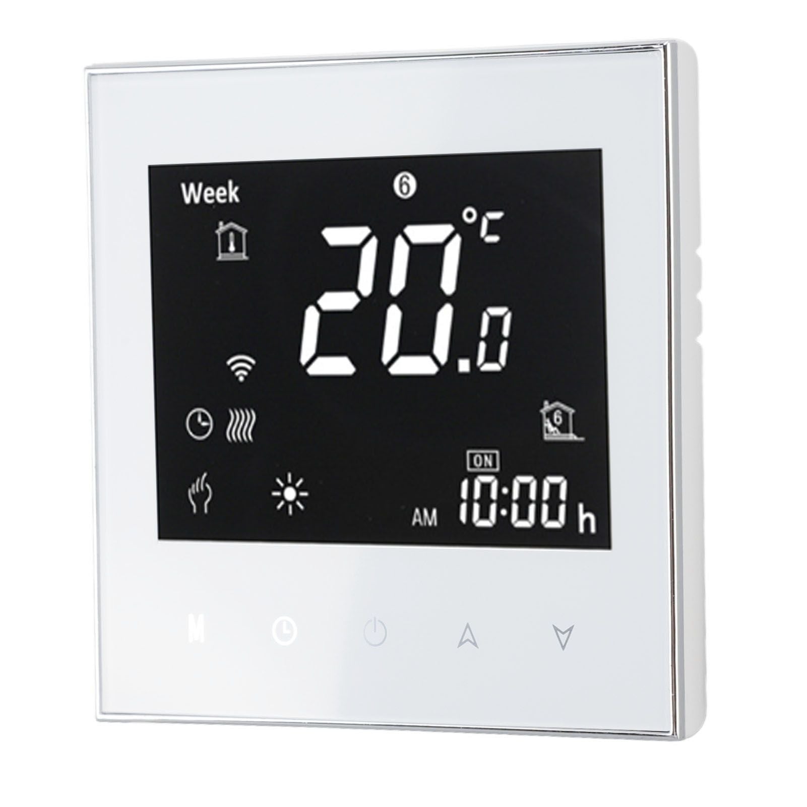 Smart Boiler Heating Thermostat WIFI APP Voice Control LCD Touch Screen Programmable White 95-240V V1294-YM3113220224011-0421